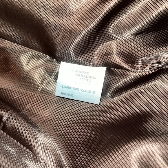 Calvin Klein wool tweed coat double breasted with belt Color: brown gray cream - Picture 9 of 10